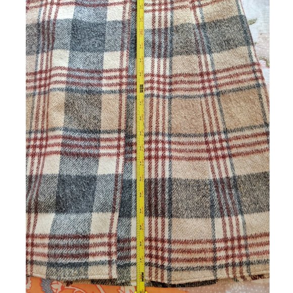 Vintage plaid maxi double breasted trench wool coat - Picture 10 of 11